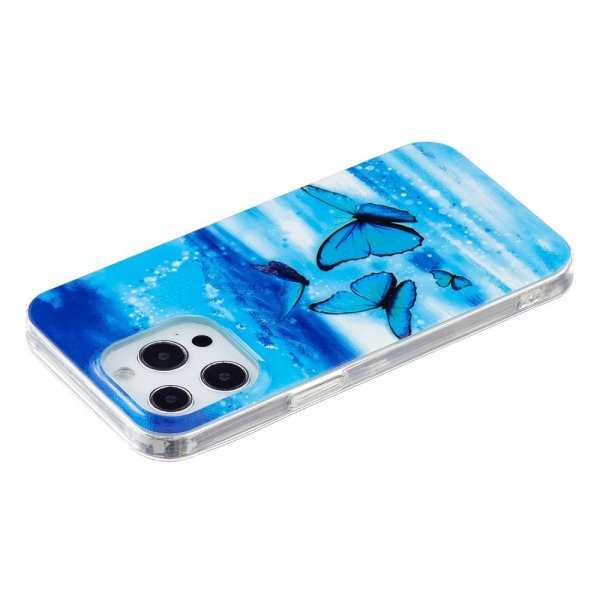 iPhone 14 Pro Max Skal Motiv Blåa Fjärilar