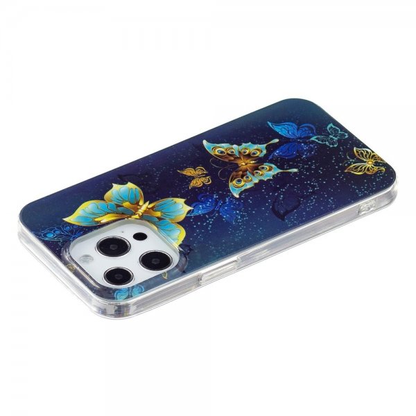 iPhone 14 Pro Max Skal Motiv Guldiga Fjärilar