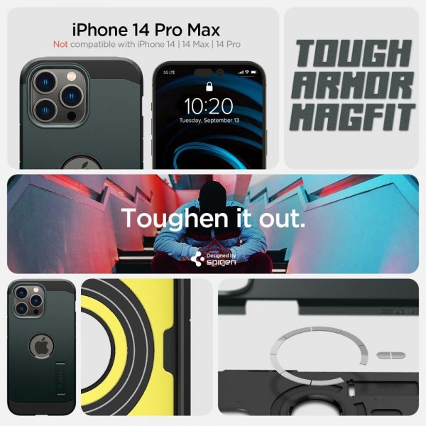 iPhone 14 Pro Max Skal Tough Armor MagFit Abyss Green