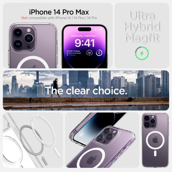 iPhone 14 Pro Max Skal Ultra Hybrid MagFit Frost Clear