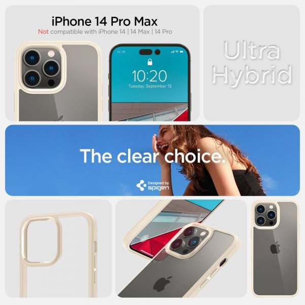 iPhone 14 Pro Max Skal Ultra Hybrid Sand Beige
