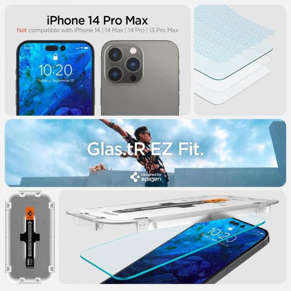 iPhone 14 Pro Max Skärmskydd GLAS.tR EZ Fit 2-pack