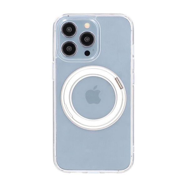 iPhone 14 Pro Skal Roterbart MagSafe Stativ Transparent