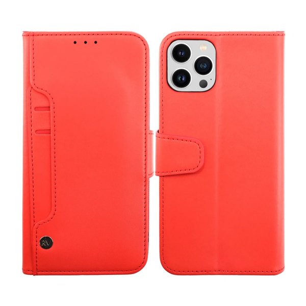 iPhone 14 Pro Fodral Utfällbart Kortfack Röd