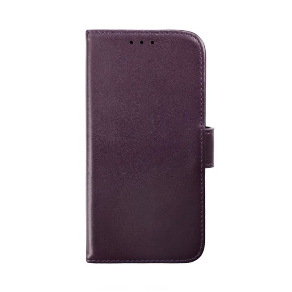 iPhone 14 Pro Fodral Äkta läder Kortfack Lila
