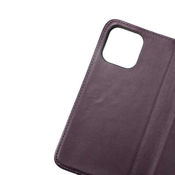 iPhone 14 Pro Fodral Äkta läder Kortfack Lila