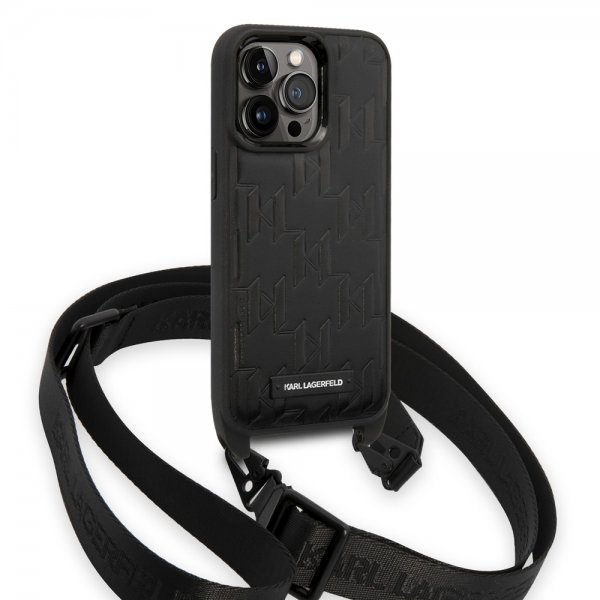 iPhone 14 Pro Skal Crossbody Strap Svart