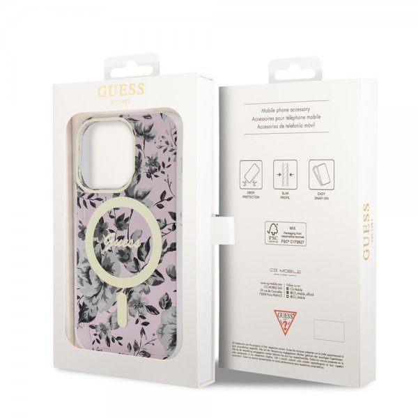 iPhone 14 Pro Skal Flower MagSafe Rosa