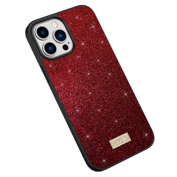 iPhone 14 Pro Skal Glitter Röd