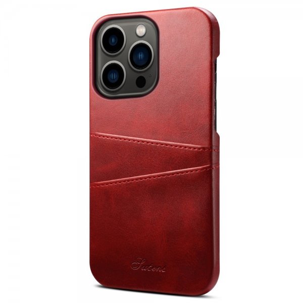 iPhone 14 Pro Skal med två Kortfack Röd