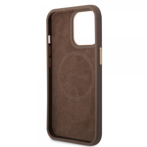 iPhone 14 Pro Skal Metal Plate Logo MagSafe Brun
