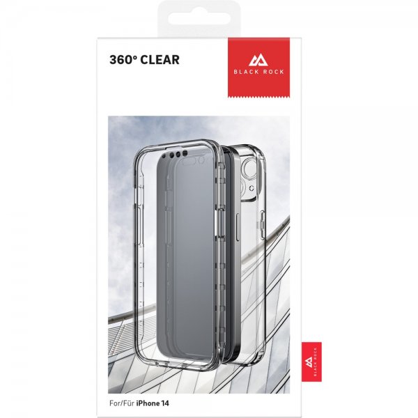 iPhone 14 Skal 360° Real Glass Case Svart Klar