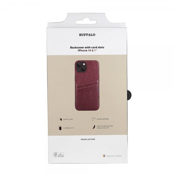 iPhone 13/iPhone 14 Skal Backcover with Card Slots Brun