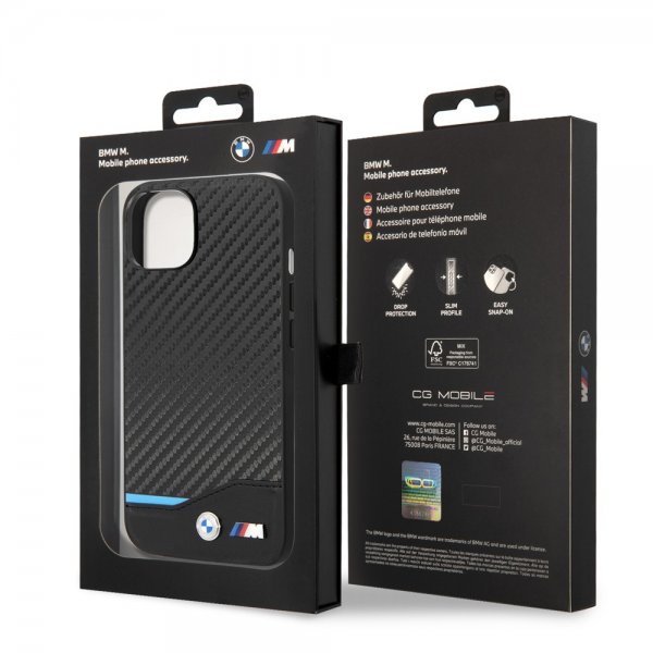iPhone 14 Skal Carbon Effect Printed Logo Svart