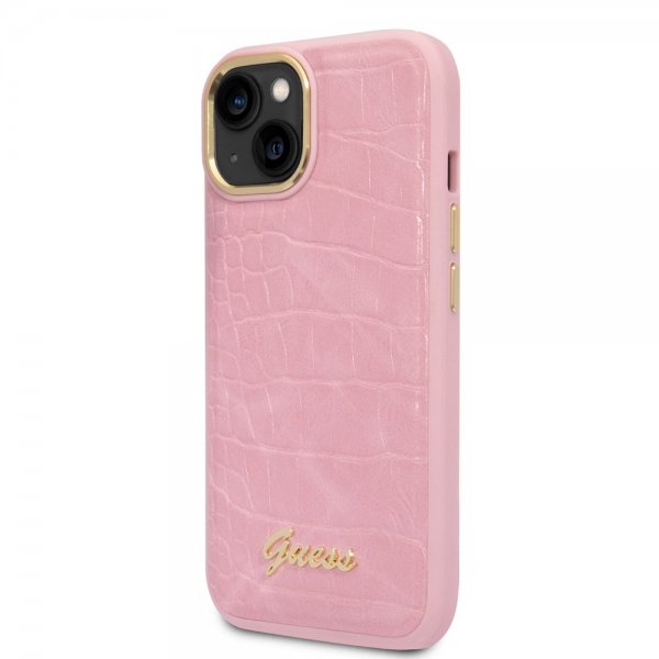 iPhone 14 Skal Croco Rosa