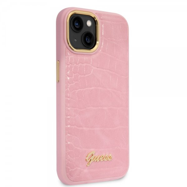iPhone 14 Skal Croco Rosa