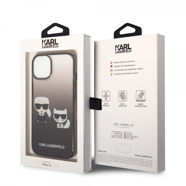 iPhone 14 Skal Karl & Choupette Gradient Svart