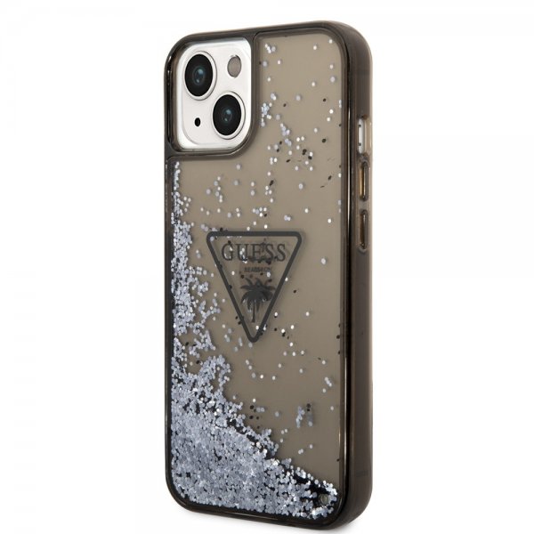 iPhone 14 Skal Liquid Glitter Translucent Svart