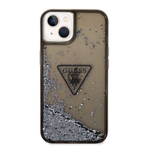 iPhone 14 Skal Liquid Glitter Translucent Svart