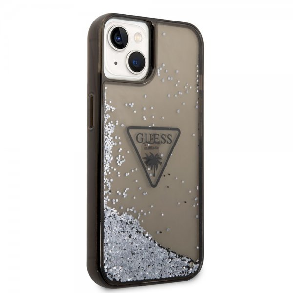 iPhone 14 Skal Liquid Glitter Translucent Svart