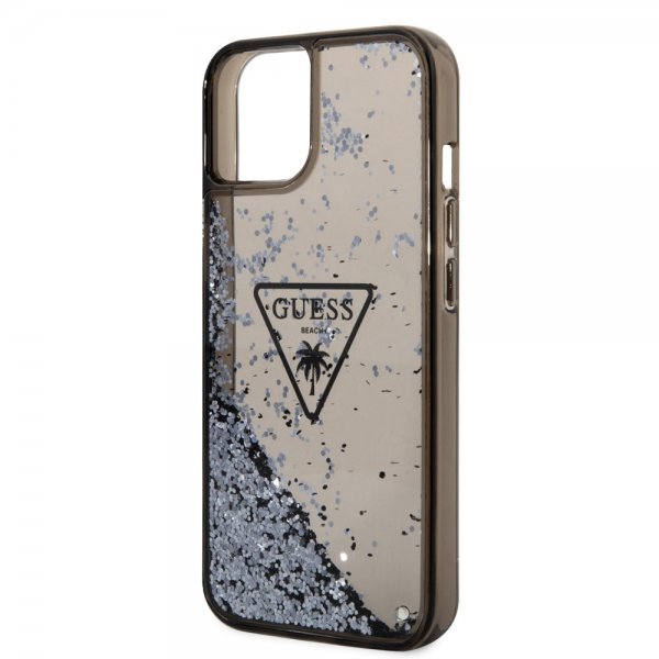 iPhone 14 Skal Liquid Glitter Translucent Svart