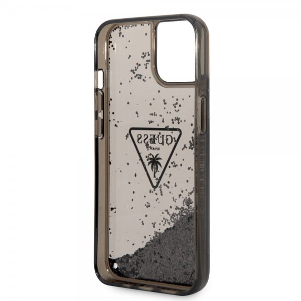 iPhone 14 Skal Liquid Glitter Translucent Svart
