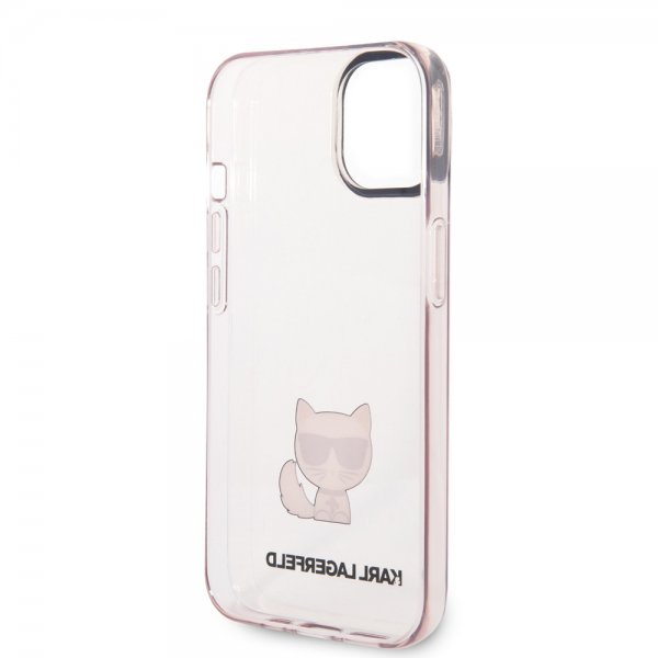 iPhone 14 Skal Printed Choupette Transparent Rosa