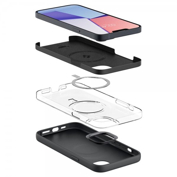 iPhone 14 Skal Silicone Fit MagFit Svart