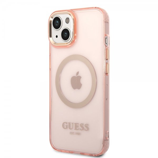 iPhone 14 Skal Translucent MagSafe Rosa