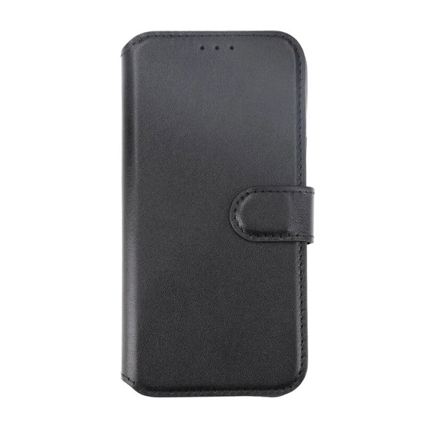 iPhone 15 Fodral Äkta Läder Svart