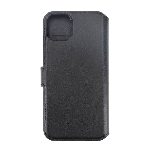 iPhone 15 Fodral Äkta Läder Svart