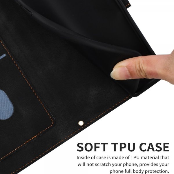 iPhone 15 Plus Fodral Blommönster Svart