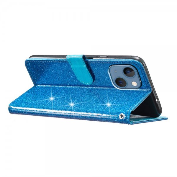 iPhone 15 Plus Fodral Glitter Blå