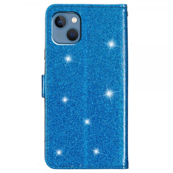 iPhone 15 Plus Fodral Glitter Blå