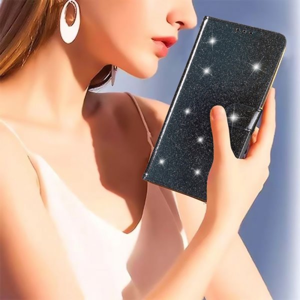 iPhone 15 Plus Fodral Glitter Svart