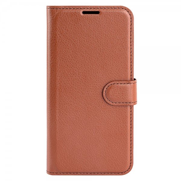 iPhone 15 Plus Fodral Litchi Brun