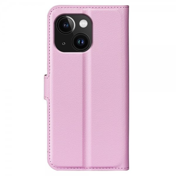 iPhone 15 Plus Fodral Litchi Rosa