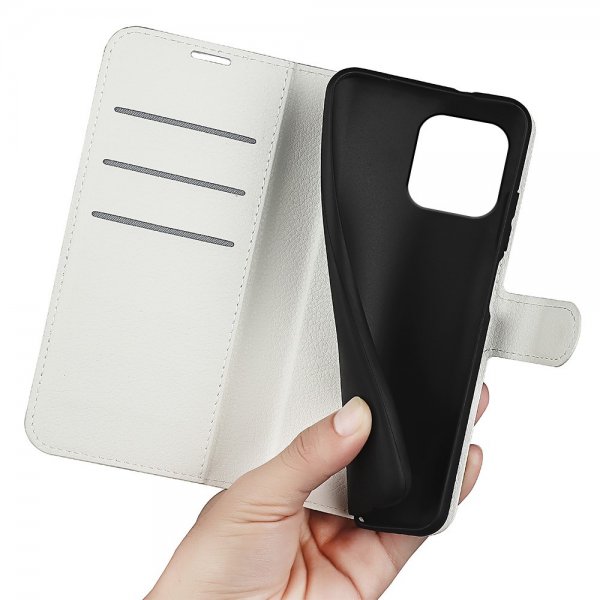 iPhone 15 Plus Fodral Litchi Vit