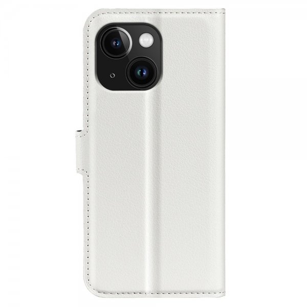 iPhone 15 Plus Fodral Litchi Vit