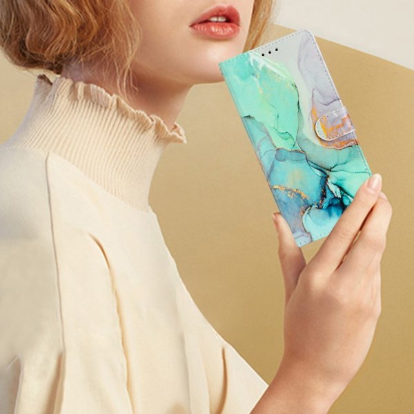 iPhone 15 Plus Fodral Motiv Grön Marmor