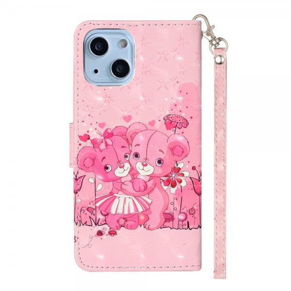 iPhone 15 Plus Fodral Motiv Rosa Nallebjörnar