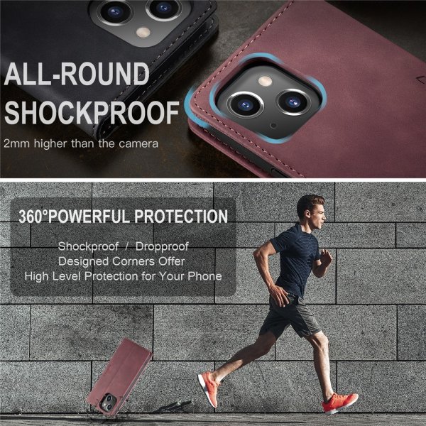 iPhone 15 Plus Fodral Retro Flip Röd