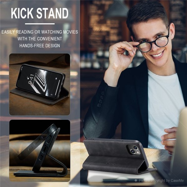 iPhone 15 Plus Fodral Retro Flip Svart