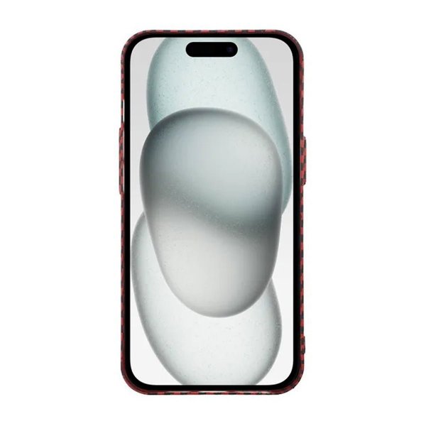 iPhone 15 Plus Skal Kolfibermönster Röd