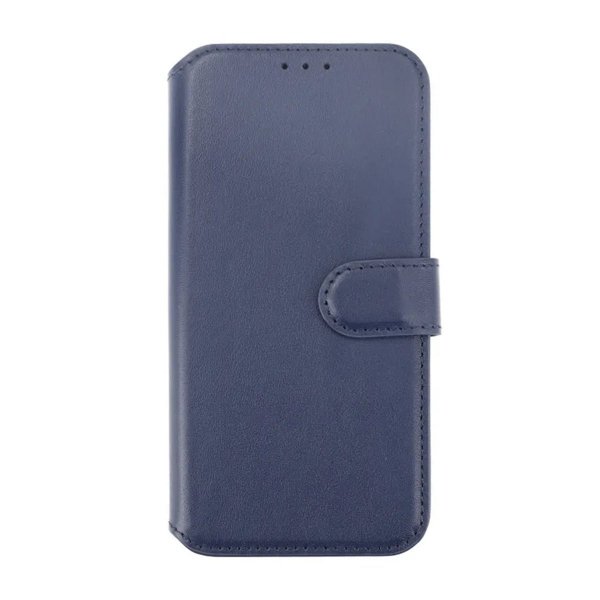 iPhone 15 Plus Fodral Äkta Läder Blå