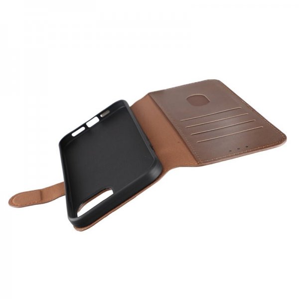 iPhone 15 Plus Fodral Äkta Läder Brun