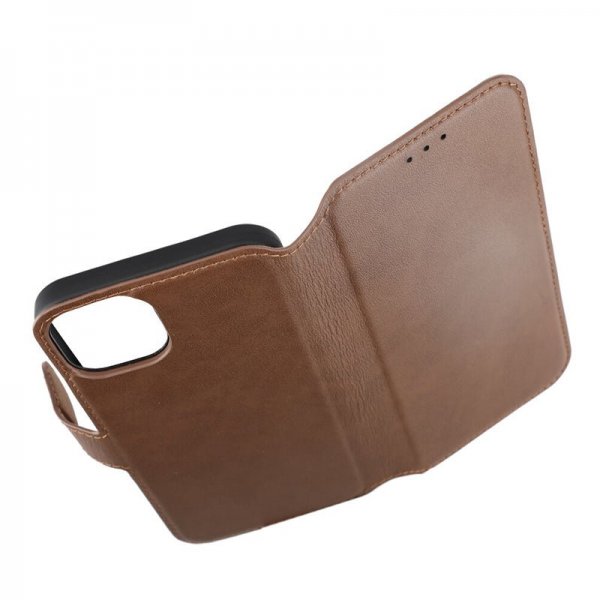 iPhone 15 Plus Fodral Äkta Läder Brun