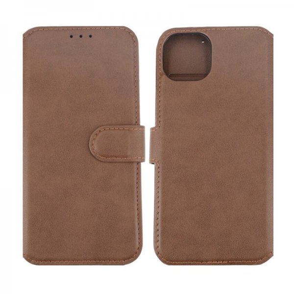iPhone 15 Plus Fodral Äkta Läder Brun