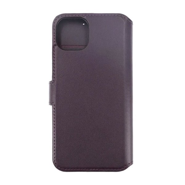 iPhone 15 Plus Fodral Äkta Läder Lila