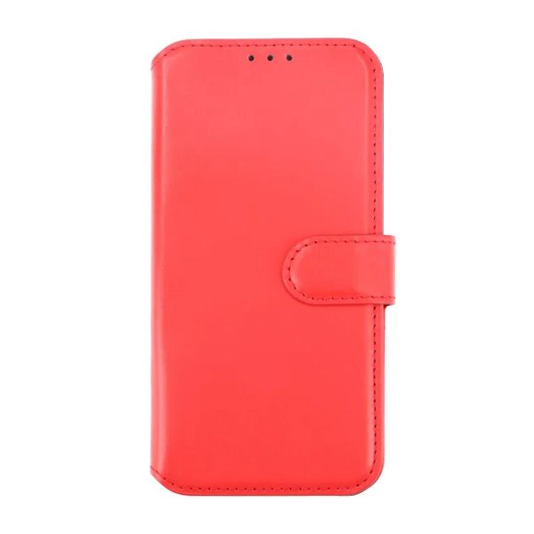 iPhone 15 Plus Fodral Äkta Läder Röd